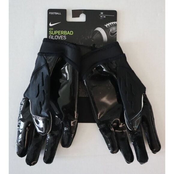 Nike DX4520-091 Men's Sz M Black/White Superbad 6.0 Padded Football Gloves - Picture 2 of 6